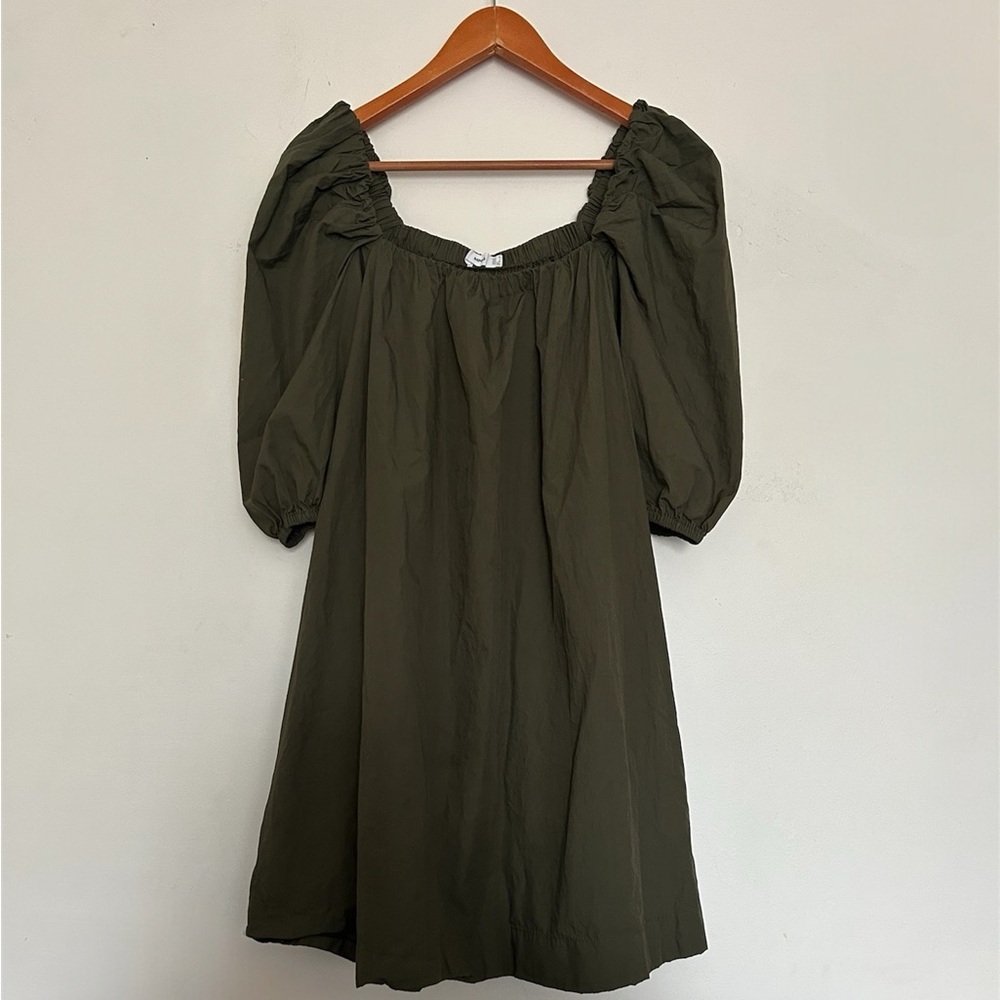 Mango cotton square neck dress